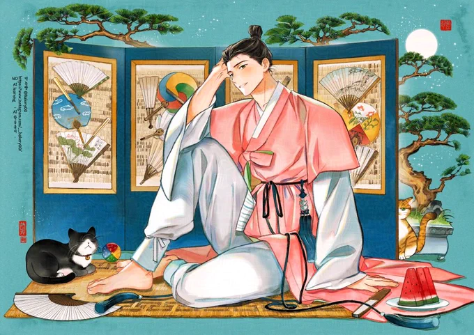 저는 병풍 중에서 백선도를 참 좋아합니다. 옛날 처음 박물관에서 봤을 때 그 강렬했던 인상을 잊지못했는데 말이죠. 의외로 이것만 나온 전시를 찾아보기는 또 힘들더라구요. 호사취미라는 말에 정말 어울리는 병풍이라고 생각해요. 한번쯤 꼭 그려보고 싶었던 (참고는 이번 아모레퍼시픽전에 나온