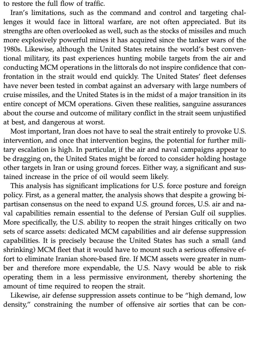 Ad iránská hrozba uzavření Hormuzu: V roce 2008 k tomu vyšla práce C. Talmadge "Closing Time: Assessing the Iranian Threat to the Strait of Hormuz" v International Security.

Pro případné zájemce: belfercenter.org/sites/default/…