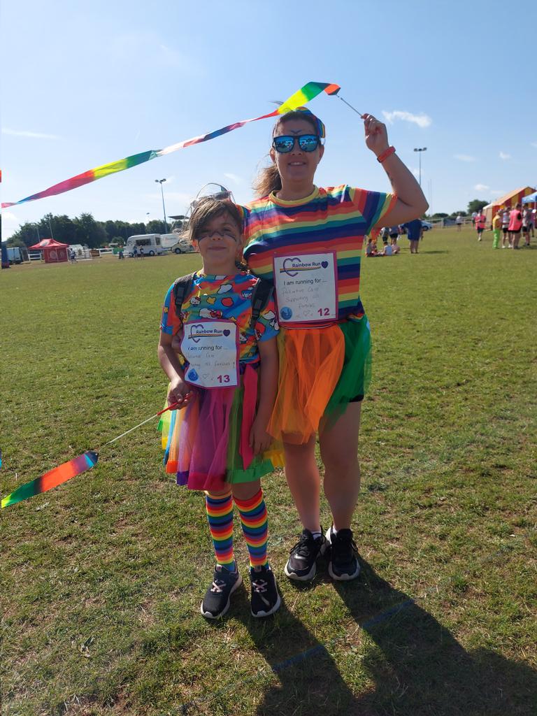 We're all ready and excited for today's Rainbow Run! 🌈