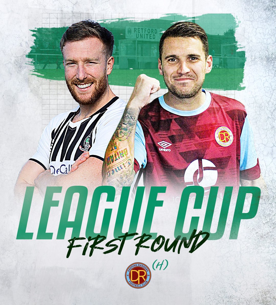 Retford United (@retfordunited) on Twitter photo 𝐋𝐄𝐀𝐆𝐔𝐄 𝐂𝐔𝐏 𝐃𝐑𝐀𝐖 🏆
Following yesterday’s league AGM we found out our opponents for the first round of the league cup! We will face <a href="/DeepingRangers/">Deeping Rangers FC</a> at home, date TBC.
#UTB 🖤 𝐋𝐄𝐀𝐆𝐔𝐄 𝐂𝐔𝐏 𝐃𝐑𝐀𝐖 🏆
Following yesterday’s league AGM we found out our opponents for the first round of the league cup! We will face <a href="/DeepingRangers/">Deeping Rangers FC</a> at home, date TBC.
#UTB 🖤