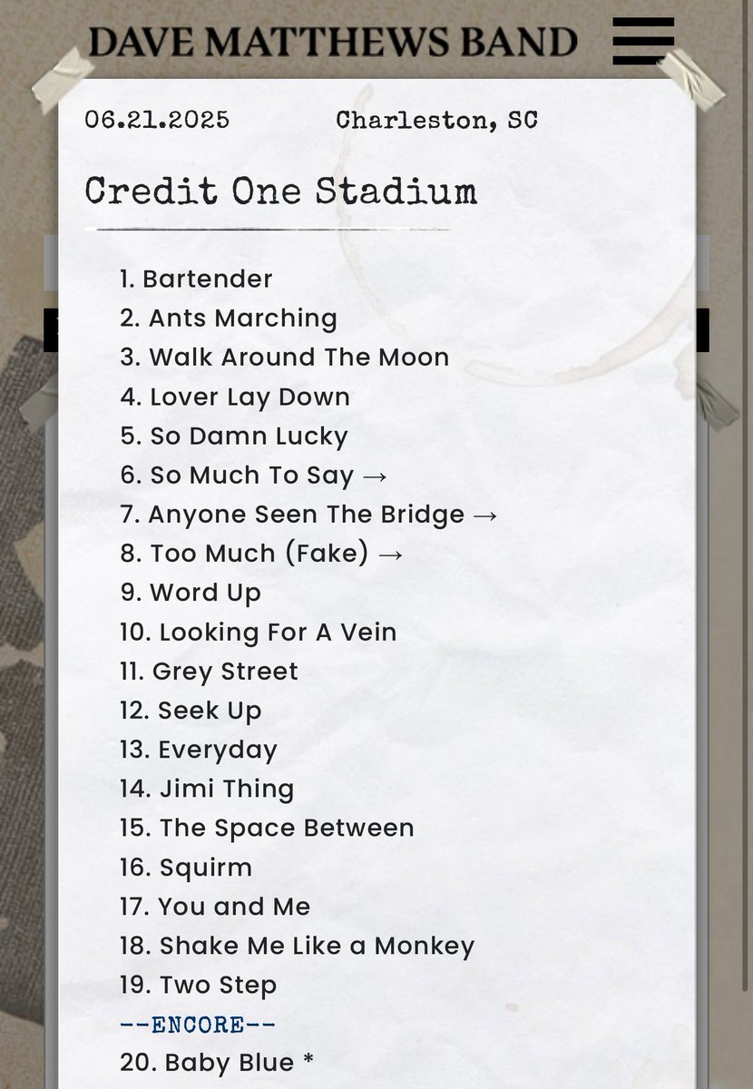 RattlesnakeTex's tweet photo. “This setlist is absolutely insane!” - Me. DMB Night Two https://t.co/PaUf1dJUmy