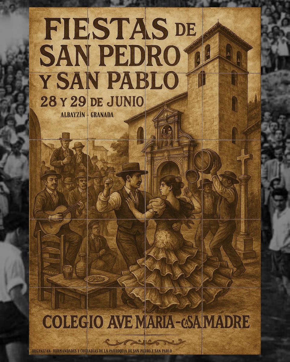• FIESTAS DE SAN PEDRO Y SAN PABLO •

¡Vuelven las Fiestas de San Pedro y San Pablo! Te esperamos el 28 y 29 de junio, a los pies de la Alhambra, en el Colegio Ave María Casa Madre. 
 
Disfruta de precios populares, música en directo y buen ambiente. ¡No faltes!