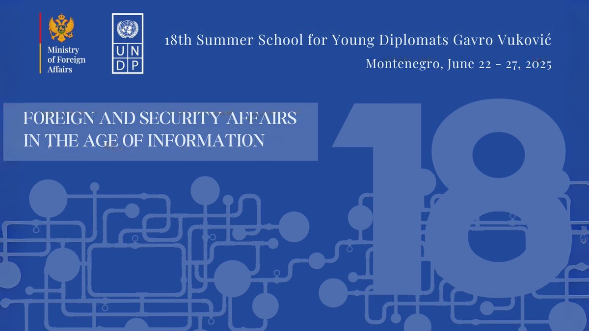 YD_Montenegro's tweet photo. 📢 The 18th Summer School for Young Diplomats Gavro Vuković, hosted by @MFA_MNE and @UNDP_Montenegro, starts today in #Montenegro, bringing together future leaders from more than 5️⃣0️⃣ states around the world.

Stay tuned for updates &amp; insights from #YoungDiplomatsME. https://t.co/wNPPXfuhcg