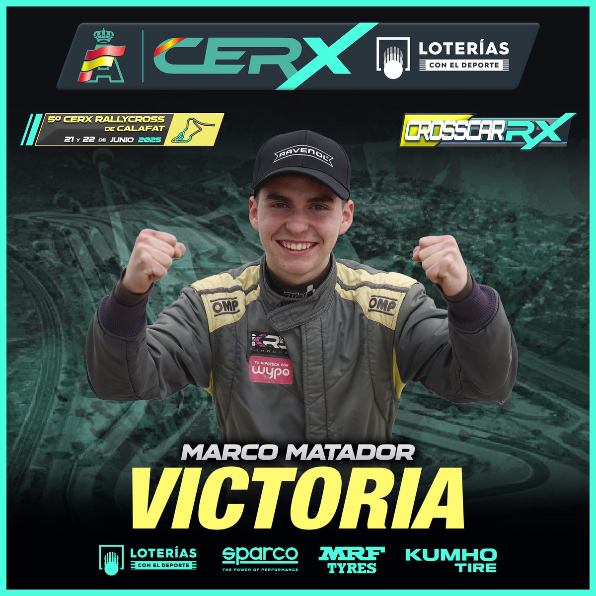 🏆 VICTORIA 🏆 

5º CERX Rallycross de Calafat - #CrosscarRX🟡

🥇 Marco Matador - Speedcar Wonder

#CERX #Rallycross