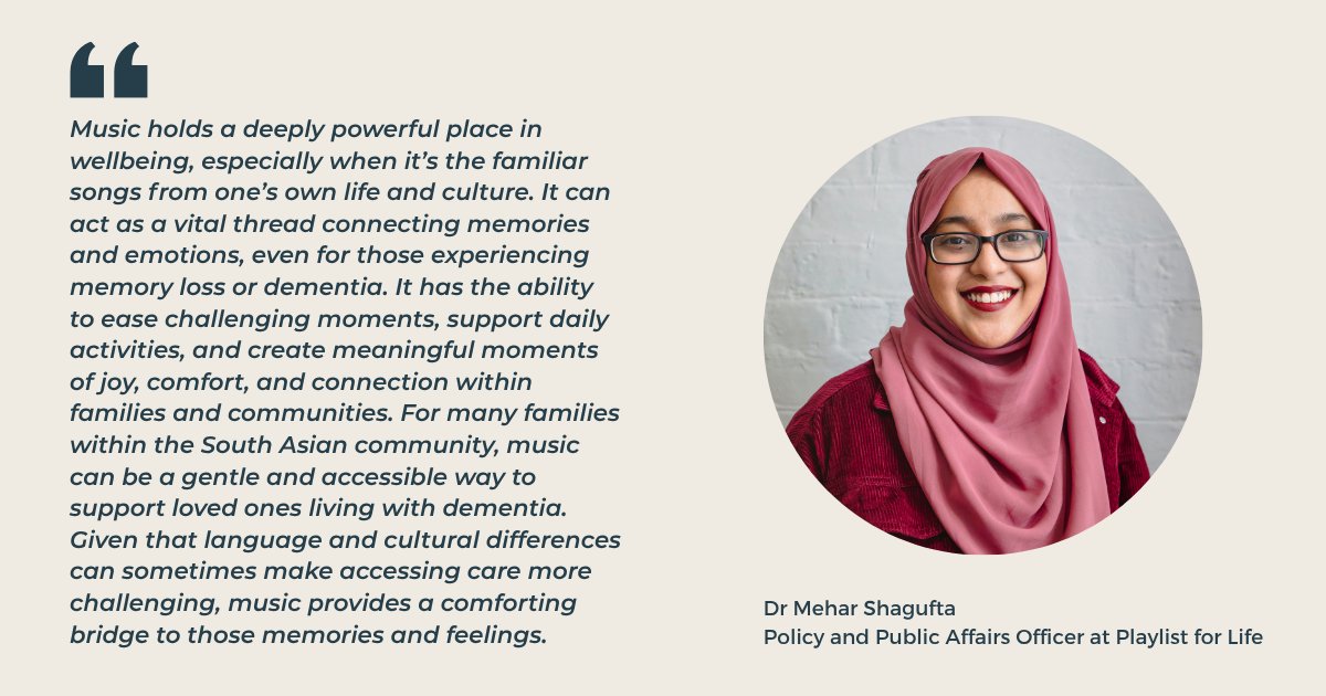 PlaylistforLife's tweet image. We’re live at @GlasgowMela!
Our Policy and Public Affairs Officer, Mehar, is currently on stage taking part in a vibrant panel discussion with Brij Gandhi from Shanti Bhavan to explore the power of our song and memory-based approach to wellbeing in South Asian communities 💚 🎶