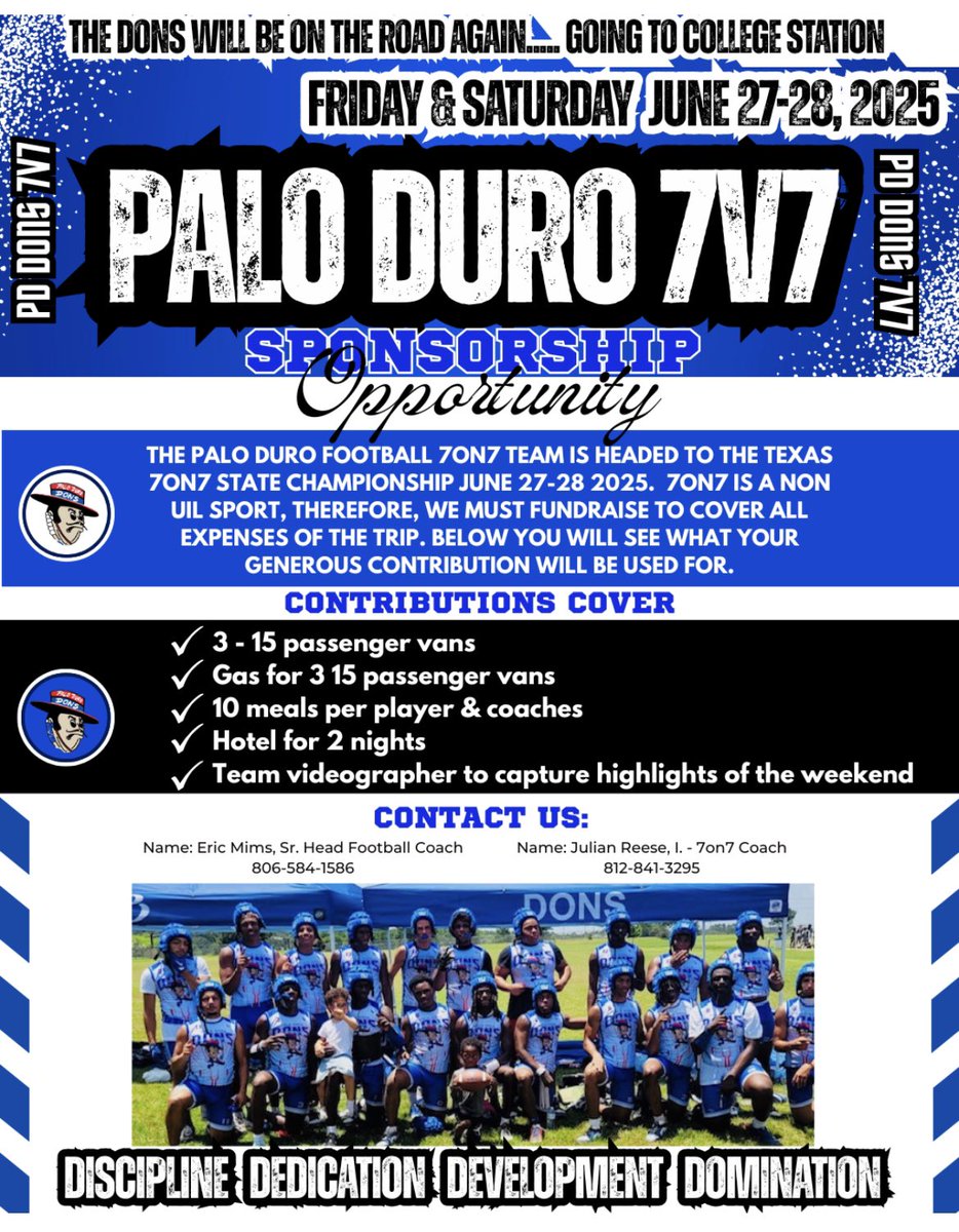 ￼Calling all Alumni, Business oweners, Pastors/Churches, family, friends &amp; enemies (LOL). We have 1 week to go. All donations help, small &amp; large. Help the Dons go to state.

#NeighborhoodHeroes
#NorthSidePride
#OurTurn