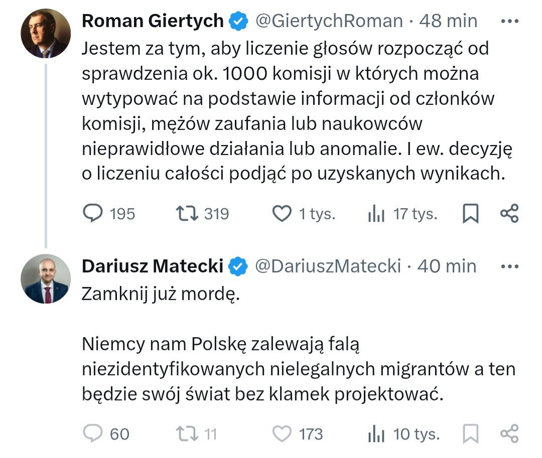 Według niektórych to Matecki siedział za krótko a jednak nabył już pewnych nawyków. Jeśli będzie mu dane ponowić odwiedziny w rodzimych zakładach penitencjarnych, to wyjdzie jako zupełnie nowy człowiek. Jak w tym dowcipie: ż prosiaczka zrobi się dzik. 

A tak już na serio: takim