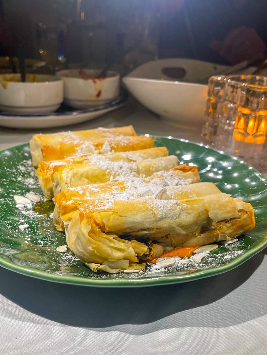 Tonight, after drinks, I had dinner with my chums from the I.C.C.A @fhimlsmlp in Minneapolis. The chef has a lot of arrows to his bow. But his first appears to be his Moroccan background. These "lamb cigars". Like a pastilla, were the highlight for me.