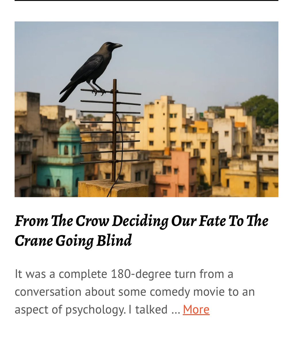 rashmiUTK's tweet photo. Sunday musings….crow tales in our day-to-day lives😊 👇
https://t.co/CrwIjnKkdv
@_AdilHussain @csmsmaga @GabrielConstans @TanviG #WritingCommunity #humor #SimpleLives https://t.co/oJ4r0H9rch