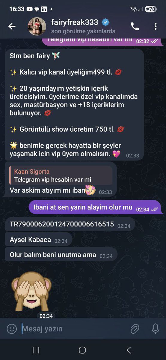 Arkadaşlar bu kişi ben değilim bu ibana para atmayınız dolandırılmayınız lütfen