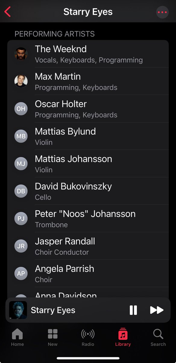 vermam5's tweet image. Just notice the amount of person involved in making the song 🔥👌
Starry Eyes #TheWeeknd #DawnFM