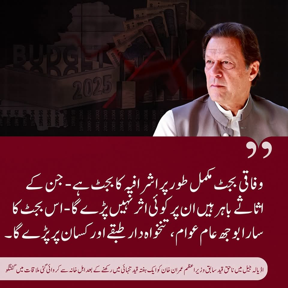پیٹرن انچیف عمران خان کی اڈیالہ جیل میں گفتگو