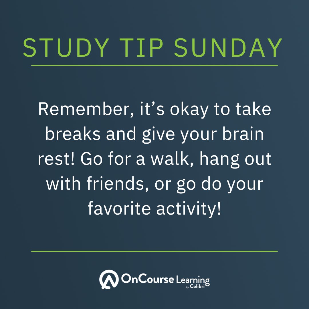 Remember, taking a break isn’t slacking—it’s smart! 🧠✨ A quick walk, some time with friends, or your favorite hobby can do wonders for your focus and energy.
 
#OnCourseLearning