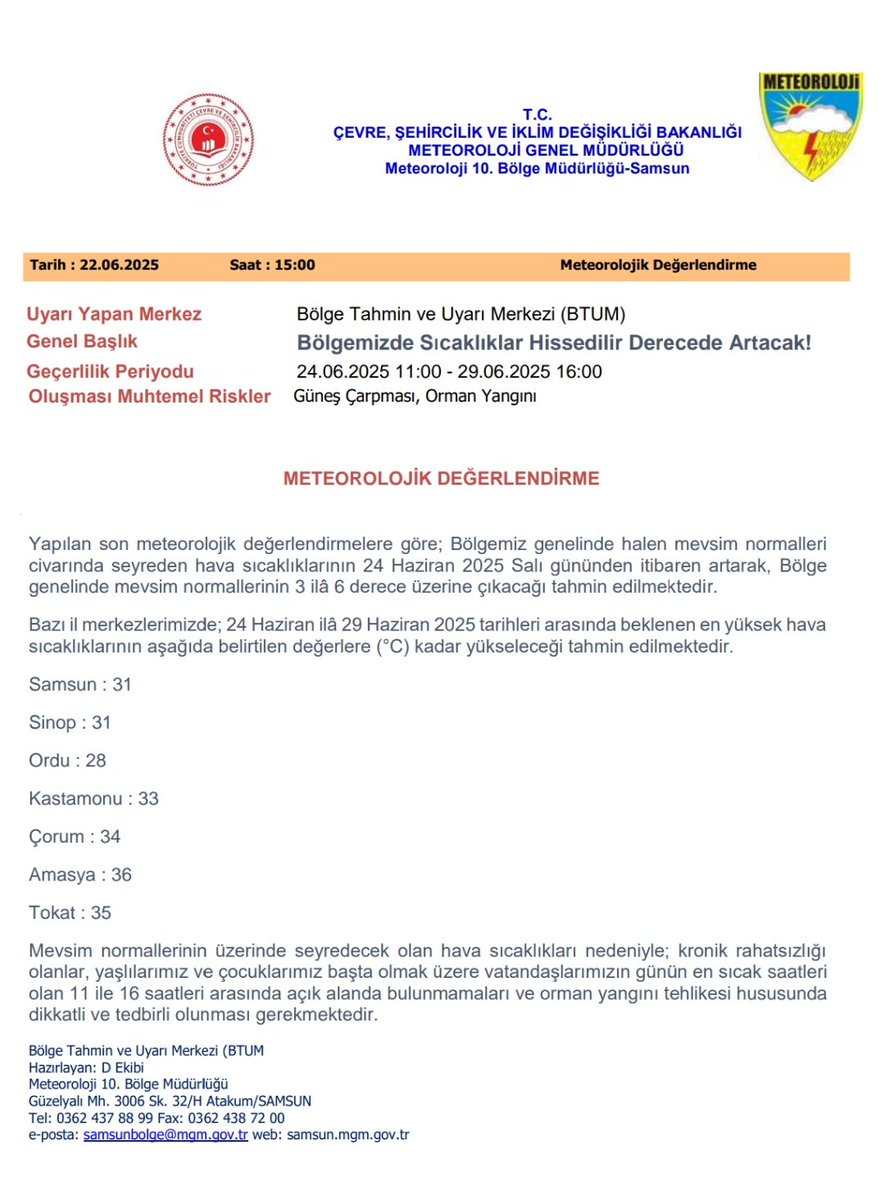⛔ HAVA SICAKLIKLARINA İLİŞKİN METEOROLOJİK DUYURU ⛔ 

<a href="/AFADBaskanlik/">AFAD</a>
<a href="/kastamonuvalilk/">Kastamonu Valiliği</a>
