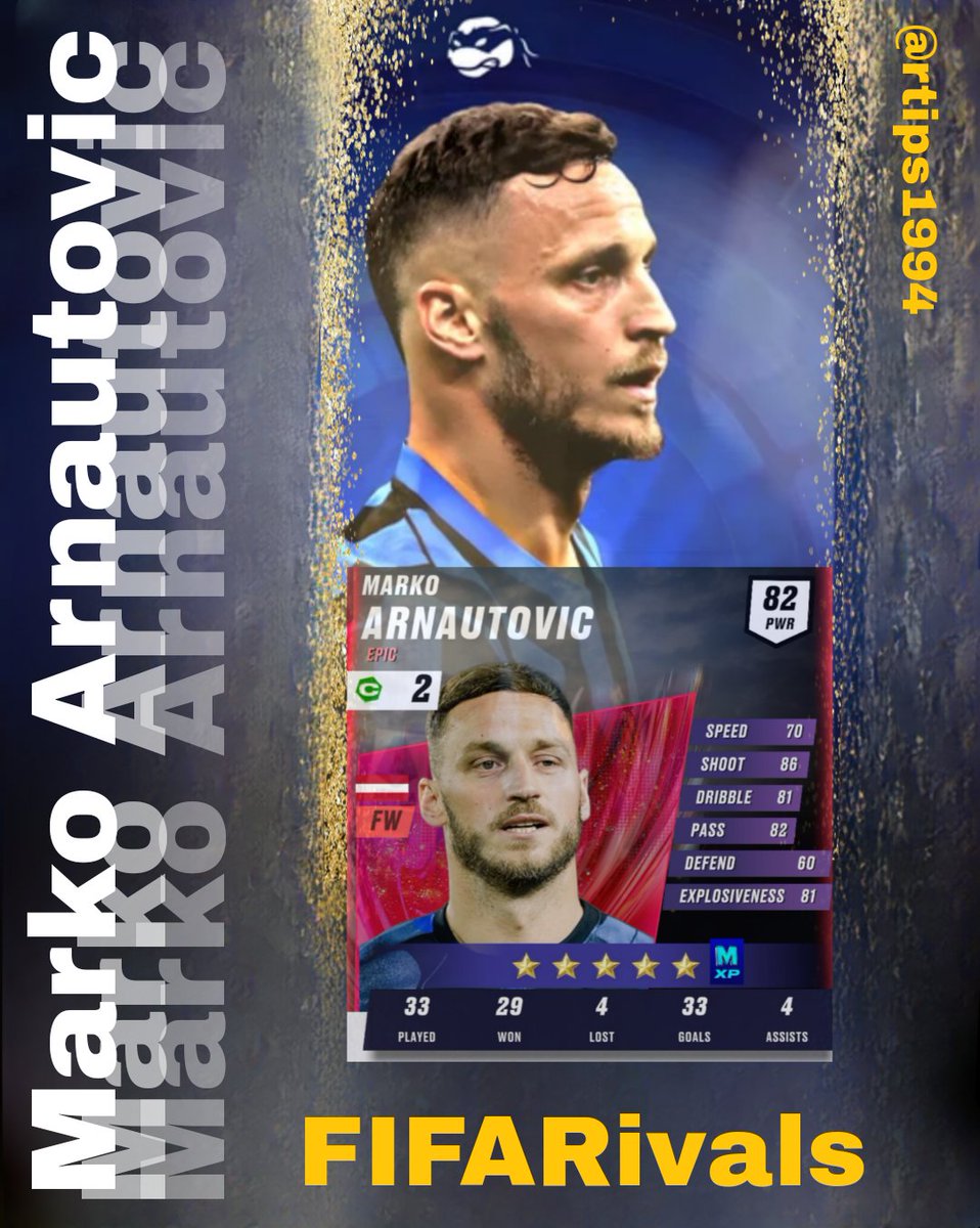 Marko Arnautović, epic card lighting up <a href="/fifarivals/">FIFA Rivals</a>
This Austrian beast scored 33 goals in 33 games for my club! Power, skill, and deadly finishing make him a rival’s nightmare. Leading my squad to glory! #fifarivalscontest! 🔥⚽