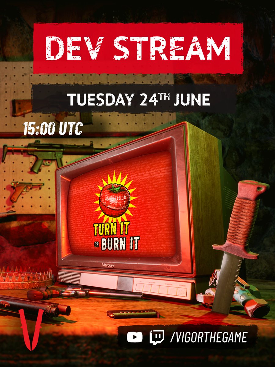 🎥 Dev Diary Stream incoming! 🎥
Join us on Tuesday, June 24th at 3 PM UTC as we dive into the upcoming Season: Vigor Turmoil! 💣
Get a sneak peek at what’s coming and bring your questions for our live Q&amp;A 🔥
See you there, Outlanders! 🍅