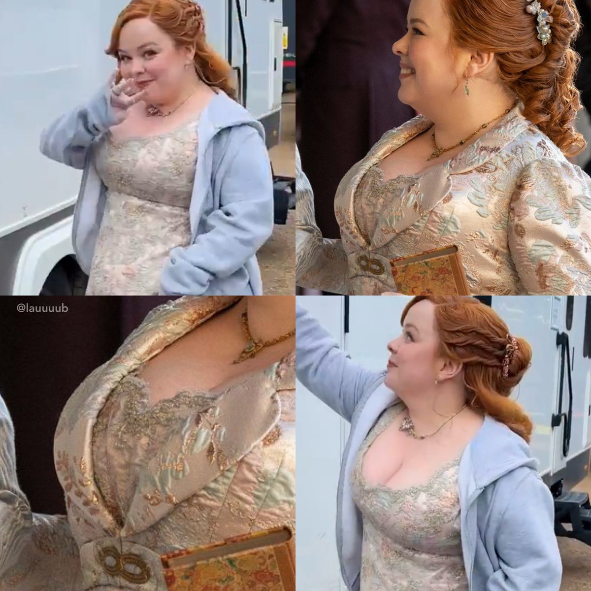 lauuuub's tweet photo. Wait. Is that the dress she wears underneath the coat? The neckline kinda looks similar? Or am blind? 😭🤣 https://t.co/vLQh4RBJtg