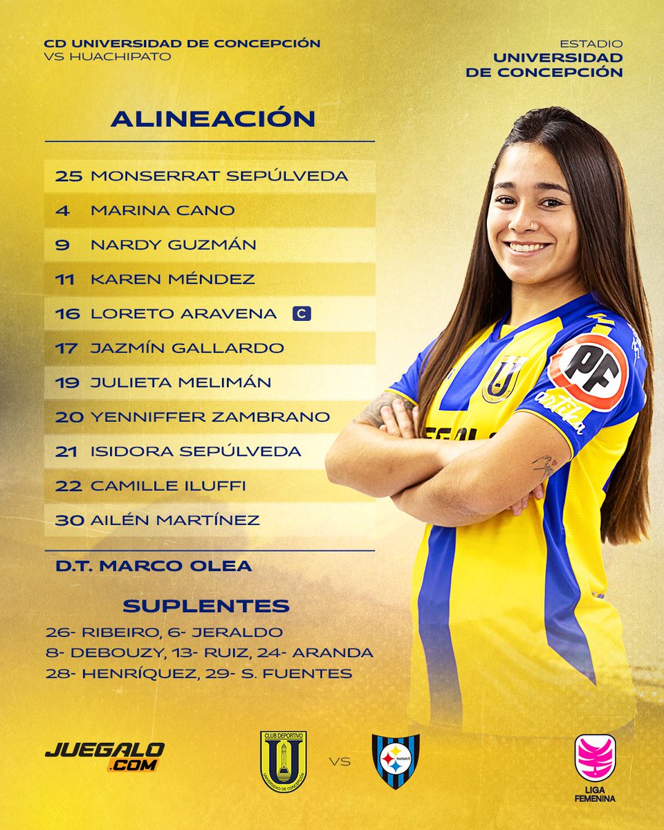 ⚔️ 𝐀𝐋𝐈𝐍𝐄𝐀𝐂𝐈𝐎́𝐍 presentada por Juégalo Deportes • El XI titular de #LasForeras para recibir a Huachipato en el Clásico Regional. 

#VamosLasForeras • #ElOrgulloDeSerForero