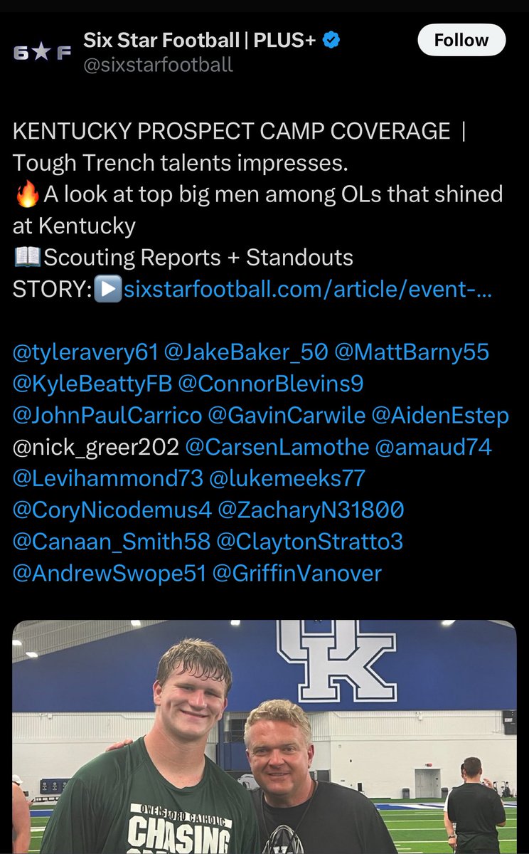 Trenton Fields (@coachfields01) on Twitter photo <a href="/FredCarsonJr1/">Fred Carson Jr</a> and <a href="/Levihammond73/">Levi</a> turning heads at <a href="/UKFootball/">Kentucky Football</a>! Thanks <a href="/sixstarfootball/">Six Star Football | PLUS+</a> for recognizing our guys!2025 is going to be a special year! #GoJags #NextStep #FearNoOne <a href="/FredCarsonJr1/">Fred Carson Jr</a> and <a href="/Levihammond73/">Levi</a> turning heads at <a href="/UKFootball/">Kentucky Football</a>! Thanks <a href="/sixstarfootball/">Six Star Football | PLUS+</a> for recognizing our guys!2025 is going to be a special year! #GoJags #NextStep #FearNoOne