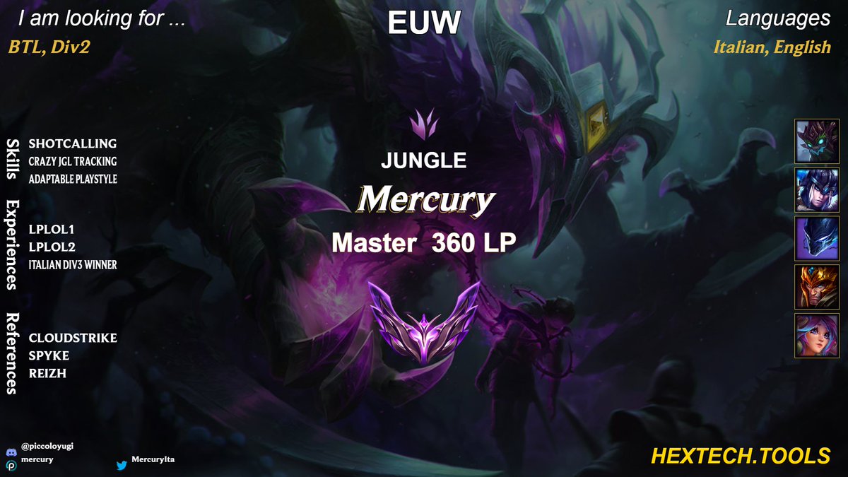 Mercury (@mercuryita) on Twitter photo After this third division split and the past splits played in Portuguese first and second division, wanna try some tryout for second div, Pref BTL. Likes and retweets are appreciated♥️ #LFT <a href="/LoL_LFT/">LoL Looking For Team 🇮🇹 🇪🇺</a> After this third division split and the past splits played in Portuguese first and second division, wanna try some tryout for second div, Pref BTL. Likes and retweets are appreciated♥️ #LFT <a href="/LoL_LFT/">LoL Looking For Team 🇮🇹 🇪🇺</a>