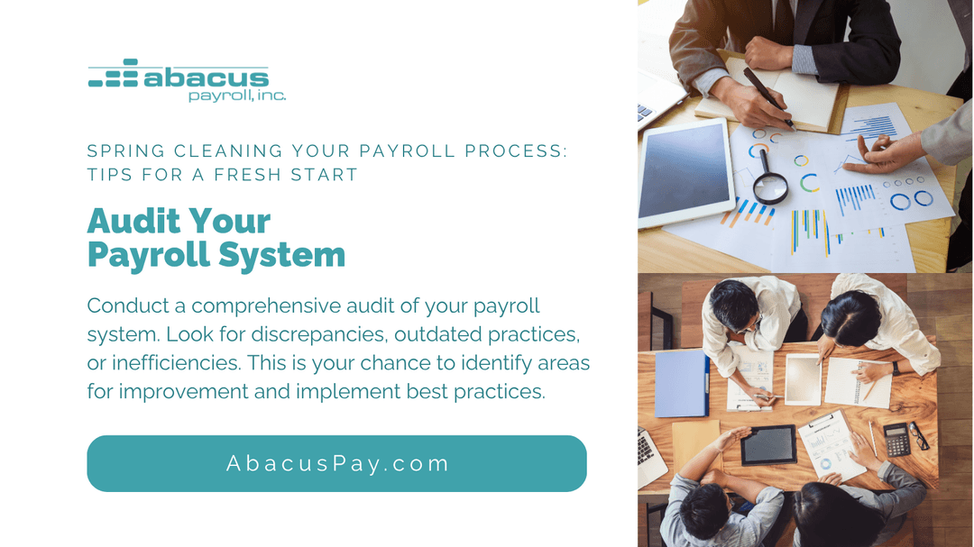 JennyVarndell's tweet photo. Time for a payroll checkup! 

Visit https://t.co/RUzQA7JjYY to learn more. 

#AbacusPayroll #PayrollTips #HRBestPractices #SmallBusinessAdvice #payroll #springcleaning #audit https://t.co/Jyk5aX0fhu