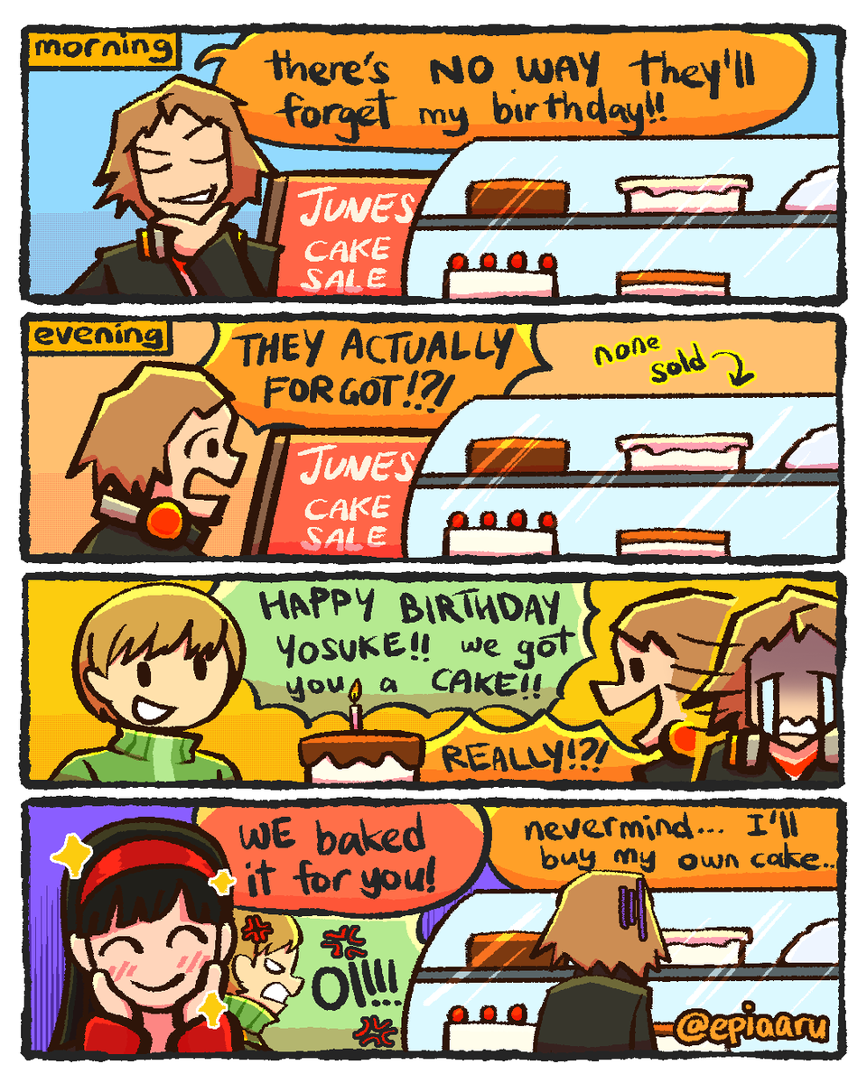 Epiaaru's tweet photo. happy birthday yosuke!!!

#Persona4 #YosukeHanamura #ChieSatonaka #YukikoAmagi https://t.co/W02uDruA38