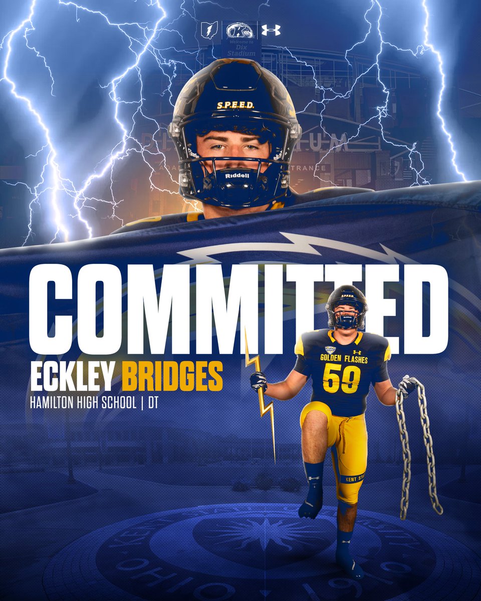 Eckley Bridges (@eckleybridges) on Twitter photo After an amazing official visit weekend, meeting all the coaches, and seeing their vision for the future of the program, I am proud to announce my commitment to Kent State University!
<a href="/BigBlueFB/">Hamilton Football</a> <a href="/ArvieCrouch1/">HC Arvie Crouch</a> <a href="/bbridges094/">Brandon Bridges</a> <a href="/CoachJAS1984/">JAS</a> <a href="/coachmacarney/">Mark A. Carney - Coach MAC</a> <a href="/BillTeerlinck/">Bill Teerlinck</a> <a href="/MMrob75/">Malcolm Robinson Jr</a> After an amazing official visit weekend, meeting all the coaches, and seeing their vision for the future of the program, I am proud to announce my commitment to Kent State University!
<a href="/BigBlueFB/">Hamilton Football</a> <a href="/ArvieCrouch1/">HC Arvie Crouch</a> <a href="/bbridges094/">Brandon Bridges</a> <a href="/CoachJAS1984/">JAS</a> <a href="/coachmacarney/">Mark A. Carney - Coach MAC</a> <a href="/BillTeerlinck/">Bill Teerlinck</a> <a href="/MMrob75/">Malcolm Robinson Jr</a>