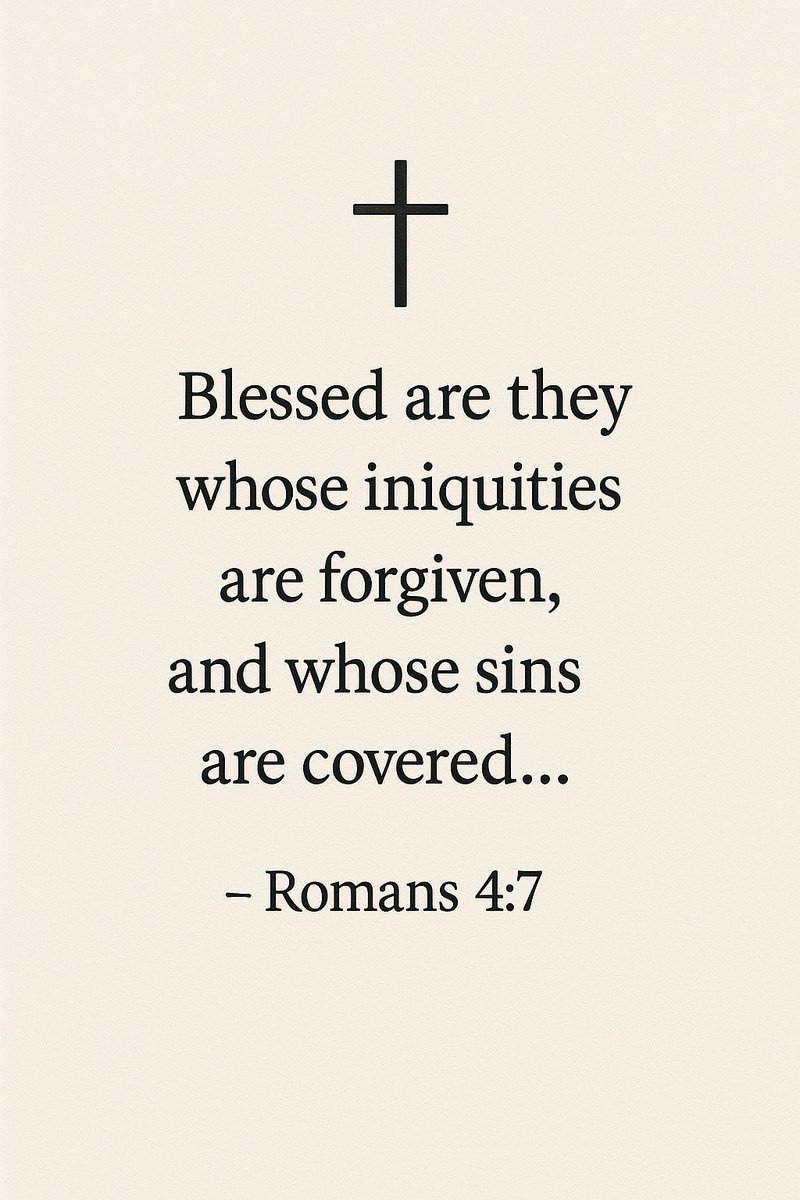 FaithfulRefle25's tweet image. The greatest blessing?
To be forgiven.
To have your sins covered by grace, not counted against you.
– Romans 4:7 ✝️
\#Romans47 #ForgivenAndFree #Grace #FaithfulReflections #BlessedByMercy