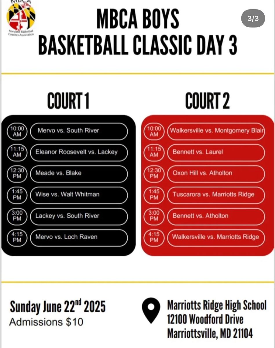 ‼️ LIVE PERIOD‼️ 
court 1 - 11:15 
court 1 - 3pm