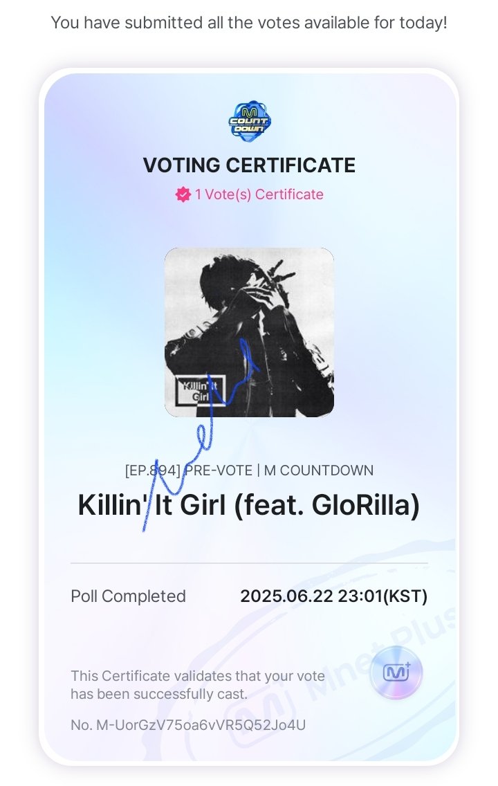 coupsofmimi's tweet photo. MNET+ APP VOTING | #nowvoting
Vote for j-hope's Killin' It Girl ft. GloRilla on M Countdown Pre-Vote & KIG solo ver. on Weekly MCD Pick Stage.
π: 06/23 - 11:59PM KST
π: https://t.co/E6quaIMaKD https://t.co/k76LzzKTYM
