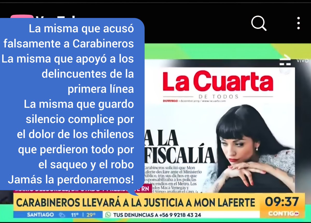 Hugo González (@g7hugo) on Twitter photo <a href="/tomypepin13/">Eduardo Aedd 38%</a> Quien es mom laferte...?
Ah!, fue la que acusó falsamente a Carabineros de Chile de violar mujeres y de abusar de los derechos humanos de los delincuentes octubristas
La que se hizo mexicana y renunció a ser chilena
Nop!, la opinión sesgada de una mujer estúpida no nos representa <a href="/tomypepin13/">Eduardo Aedd 38%</a> Quien es mom laferte...?
Ah!, fue la que acusó falsamente a Carabineros de Chile de violar mujeres y de abusar de los derechos humanos de los delincuentes octubristas
La que se hizo mexicana y renunció a ser chilena
Nop!, la opinión sesgada de una mujer estúpida no nos representa