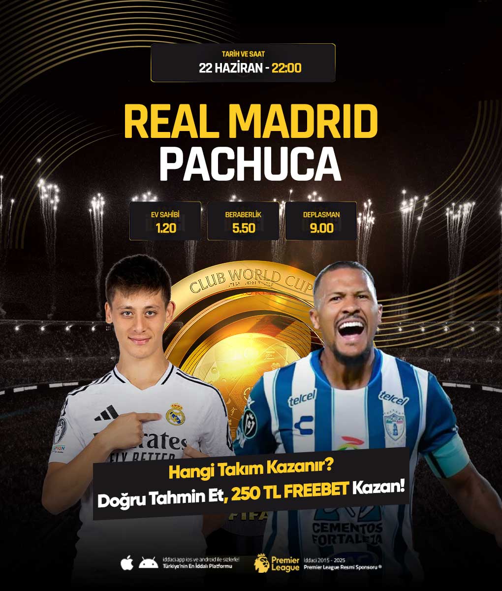 🔥 BÜYÜK DERBİ HEYECANI! 🔥
⚽️ #RealMadrid  🆚 #Pachuca 
📅 Tarih: 22 Haziran
🕥 Saat: 22:00

💥 Doğru tahmin et, 250 TL FREEBET yada FREESPIN kazan!

1️⃣ Tahminini ve kullanıcı adını yaz
2️⃣ 3 arkadaşını etiketle
3️⃣ Gönderiyi RT’le

#RealMadrid  #bonus #freespin #iddaci