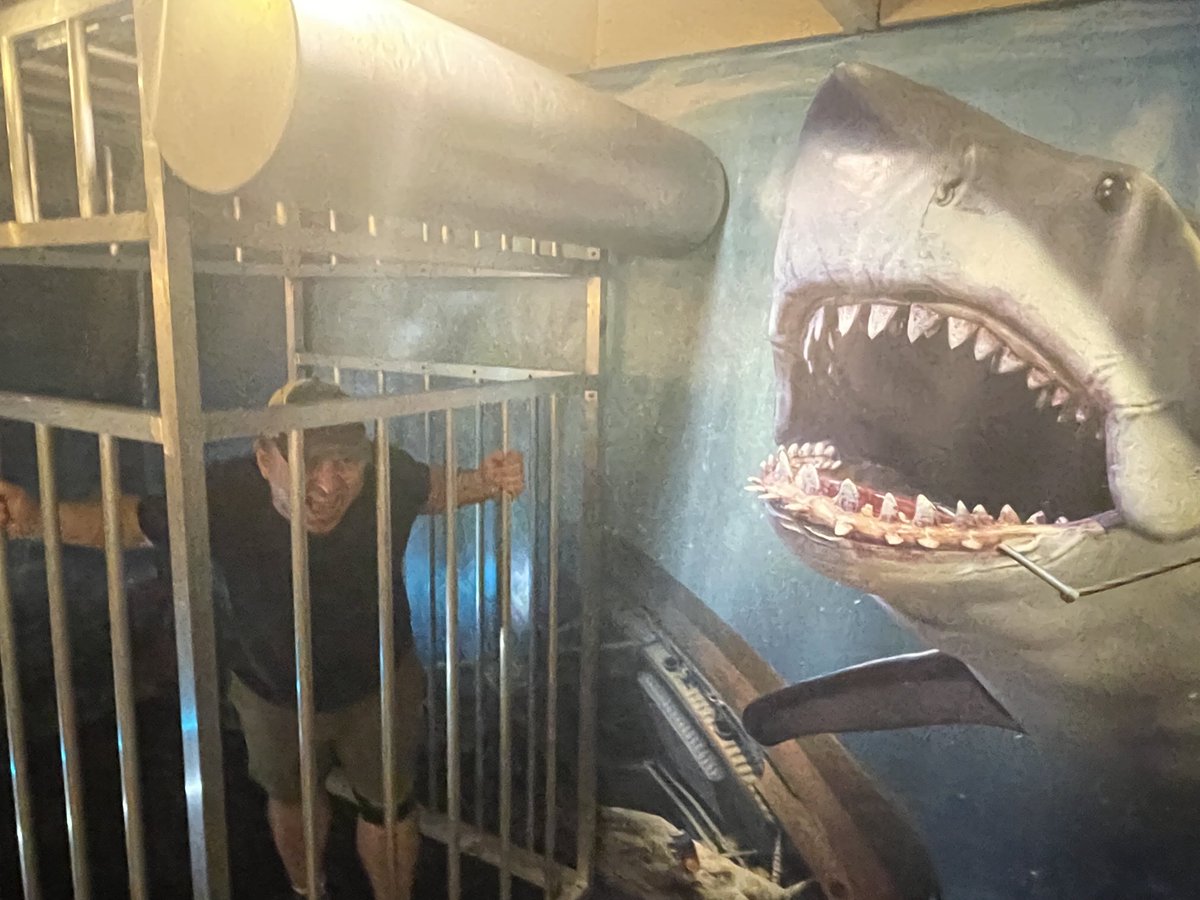 Caged at The Wharf on Martha’s Vineyard. #jaws50 #jaws #amity