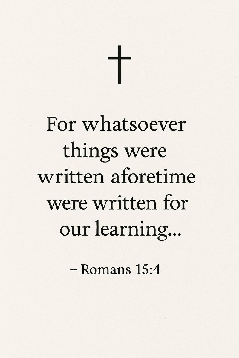 FaithfulRefle25's tweet image. The Bible isn’t just history—it’s hope.
What was written long ago was written for *you*, to give you comfort, patience, and faith.
– Romans 15:4 ✝️
\#Romans154 #HopeThroughScripture #FaithfulReflections #BibleTruth #GodsWord