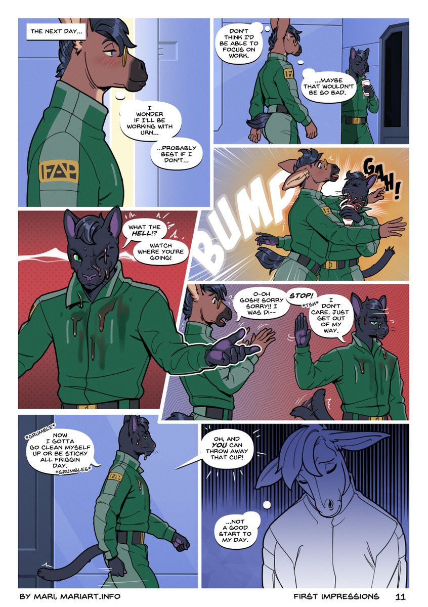 First Impressions Pg 11! Working on pg 26 and 27 at the moment. :)
m/m nsfw comic.