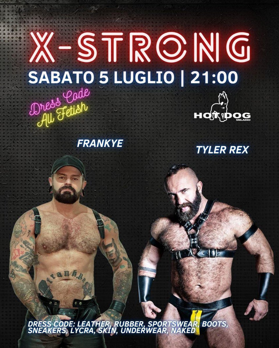 Tyler Rex 176K ๐ฅGRABBYS 2025๐ฅ (@tyler_rex85) on Twitter photo Damn it will be fire! With <a href="/frankyehrdck/">Frankye ๐</a> in <a href="/HotDogClubMilan/">HOT DOG CLUB MILANO</a> ๐๐ทโค๏ธ Lets fun and lets fuck!
See u in Milan!!! 5th of July! Damn it will be fire! With <a href="/frankyehrdck/">Frankye ๐</a> in <a href="/HotDogClubMilan/">HOT DOG CLUB MILANO</a> ๐๐ทโค๏ธ Lets fun and lets fuck!
See u in Milan!!! 5th of July!