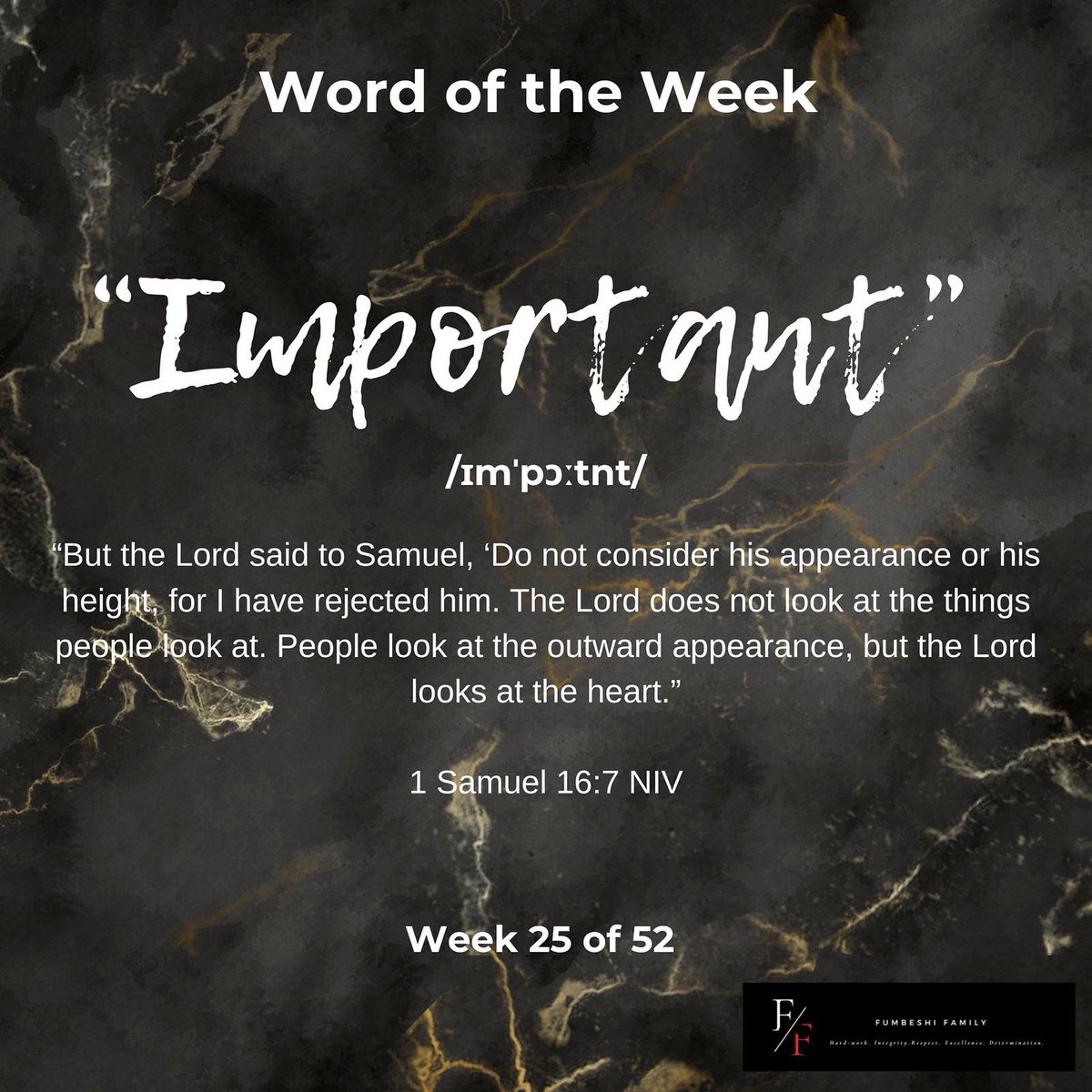 Word of the Week – #Important!

You matter. What you carry, what you say, and who you are is important. Don’t downplay your value, your presence makes a difference. Stand tall and remember: you are important.

#wordoftheweek
#letYahwehlead #HIRED #lifeisajourneyenjoytheride
