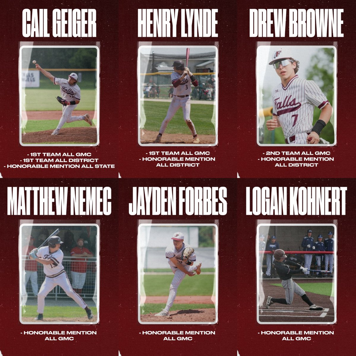 MFallsBaseball's tweet image. Congratulations to our players who received postseason awards this year!