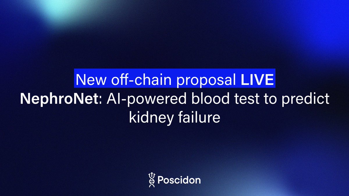 PoSciDonDAO (@poscidondao) on Twitter photo 🚨 New Off-Chain Proposal Open for Feedback!
Your kidneys are aging, and now we can see it before damage begins.
NephroNet is a personalized medicine tool led by <a href="/RaiLabCTRIC/">Taranjit Singh Rai</a> from Ulster University: an AI-powered blood test that detects kidney failure before symptoms.
🔬 🚨 New Off-Chain Proposal Open for Feedback!
Your kidneys are aging, and now we can see it before damage begins.
NephroNet is a personalized medicine tool led by <a href="/RaiLabCTRIC/">Taranjit Singh Rai</a> from Ulster University: an AI-powered blood test that detects kidney failure before symptoms.
🔬