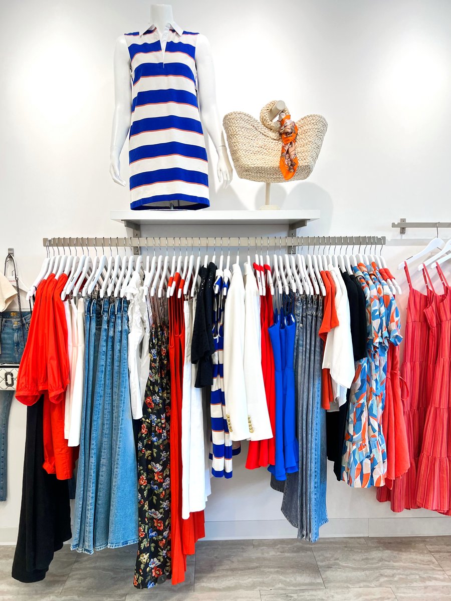 Get your stars &amp; stripes 🇺🇸⚓  The stores are stocked up with all of your Fourth of July looks - stop by and see us today 12-6 or shop the collection online &amp; get free shipping when you spend $150 🌟