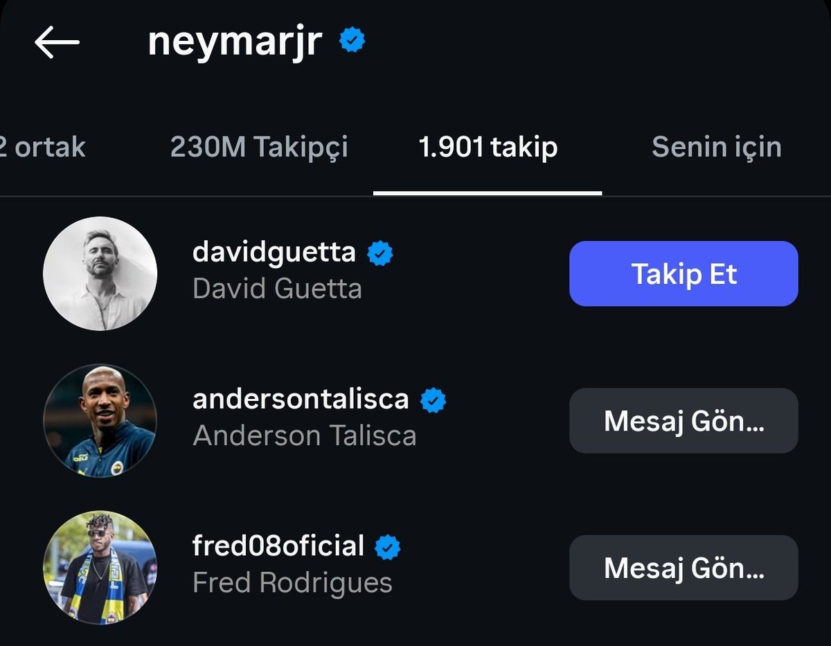 Neymar, ınstagram'dan Anderson Talisca'yı takibe aldı.