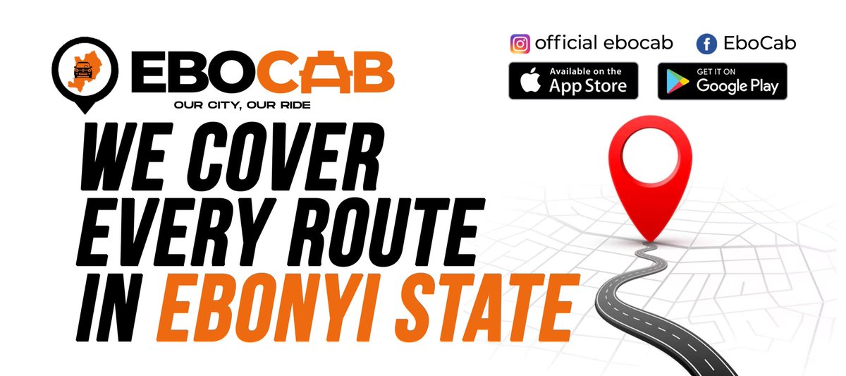 officialebocab's tweet photo. Anywhere in Ebonyi? We dey there! 😌🚗
From city corners to quiet routes, EBOCAB covers every route in Ebonyi.
No stress, just comfort.

Where are you heading today?😌
Book now on PlayStore or AppStore
#Ebocab #BINI #شجون_الهاجري #luxury #pump #transport #bookaride https://t.co/KEkAS5dFNI