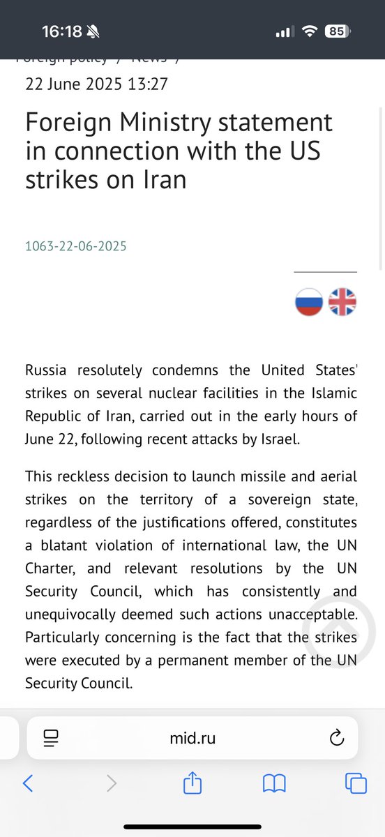 Turns out someone in Russia’s Ministry of Foreign Affairs has some common sense. Launching an attack on a sovereign country, it says, is a blatant violation of international law. So: what are you still doing in Ukraine, then?