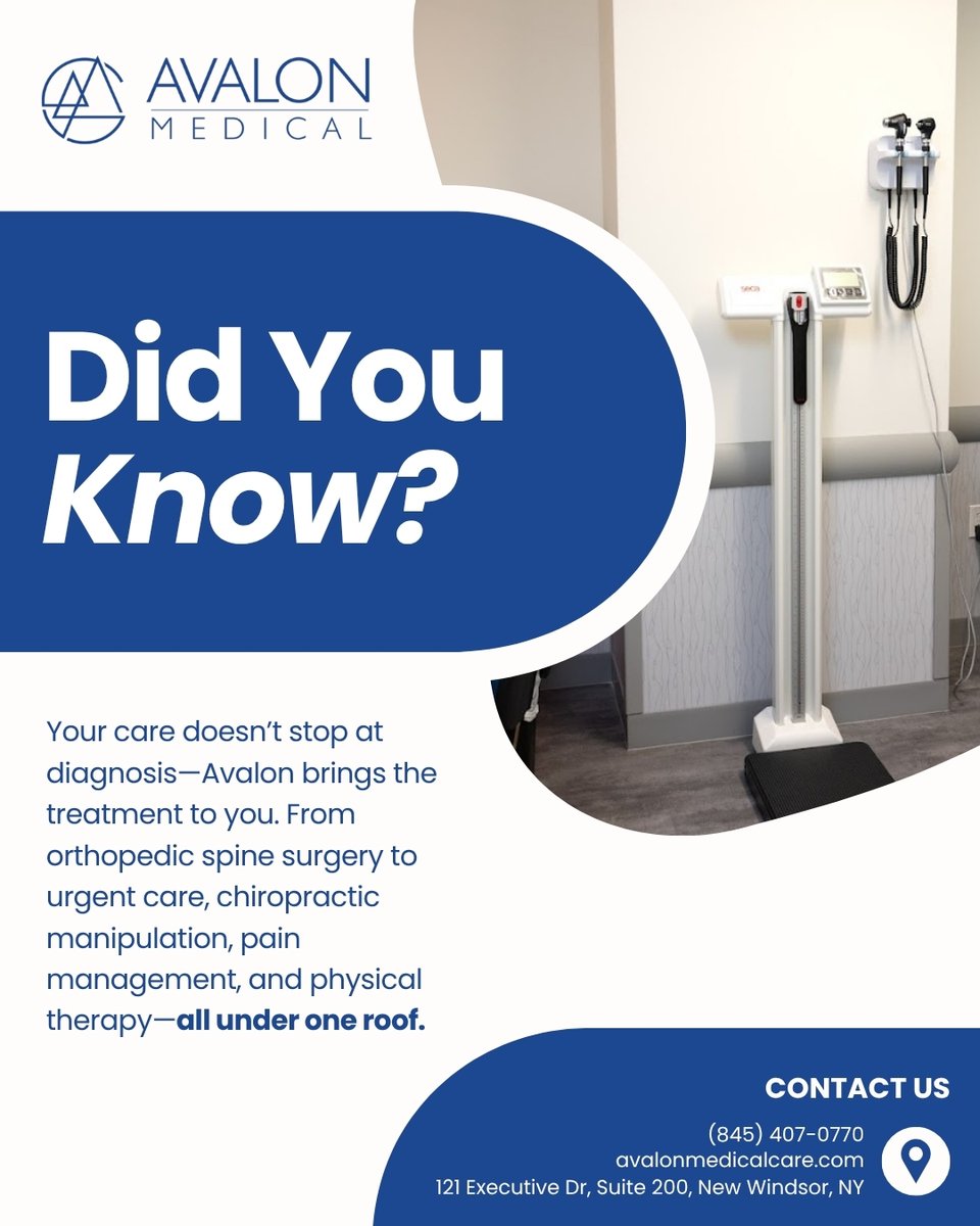 avalonmedcenter's tweet photo. We’re with you beyond the diagnosis—guiding you through every step of your recovery with solutions that work. 🩺➡️💪

#AvalonMedicalCare #CompleteCare #HereForYourHealth #TreatmentMatters #SupportEveryStep https://t.co/0i5UxX6gqG
