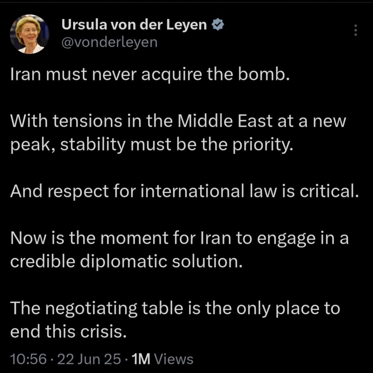 OlgaBazova's tweet photo. I can't even fathom the hypocrisy of calling Iran to "respect international law" after the events of past two weeks. The audacity of this hubris is beyond any logic. https://t.co/8osfwIMK3h
