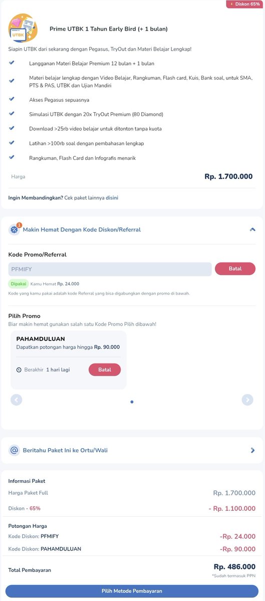promomipy's tweet photo. 💥LAST DAY PROMO TAHUN AJARAN BARU PAHAMIFY🤩💫

Beli di https://t.co/ddNK0hvV2n &amp; pilih paket belajar, masukkan kode PFMIFY + klik PAHAMDULUAN dan dapatkan diskon!  

✨️Save kode: PFMIFY🌻

t. mipy mipi mify bimbel online utbk snbt tryout studytwt referral to mandiri ujian um https://t.co/i3VjIKKCMH