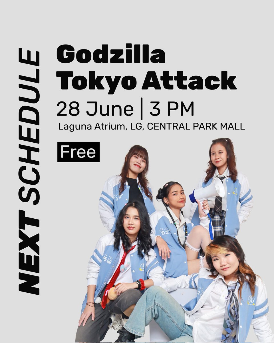 bubblebliss_ofc's tweet photo. ✨ NEXT SCHEDULE ✨
Mari ramaikan Godzilla Tokyo Attack!
🗓️ 28 Juni 2025
🕒 15.00 WIB – Performance
📍Laguna Atrium, LG, Central Park Mall
🎟️ FREE ENTRY!
🫧 Ayo kita teriak dan nyanyi bareng di depan stage!
#bubblebliss #idolband #godzillatokyoattack https://t.co/Vmny9ayJjw