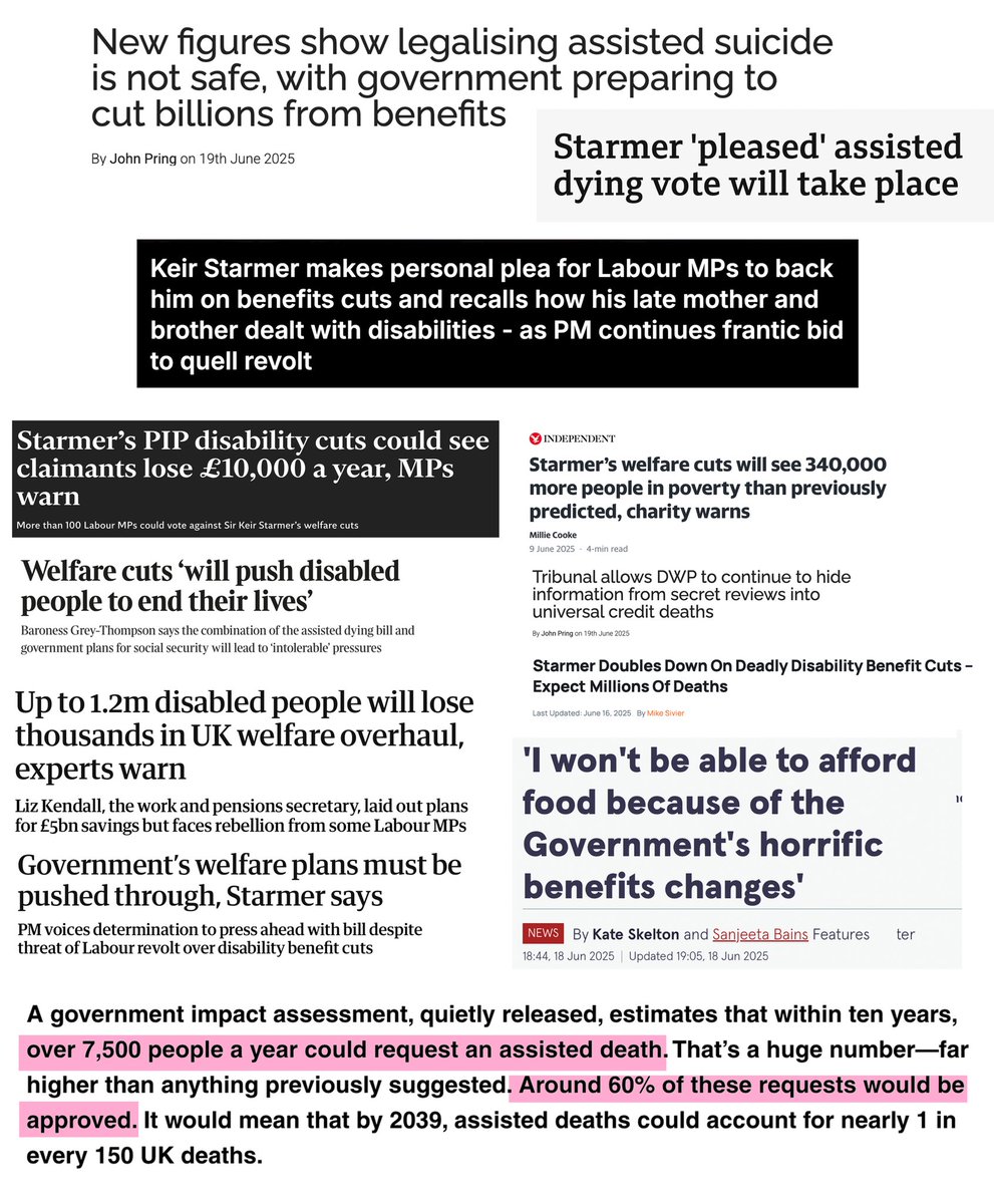 It’s a deliberate choice to do this concurrent to the rollout of a more extreme version of a fiscal policy that killed 250k disabled people in 5 years last time, now even more targeted at disabled people. He’s trying to kill as many as possible as quickly as possible, on purpose.