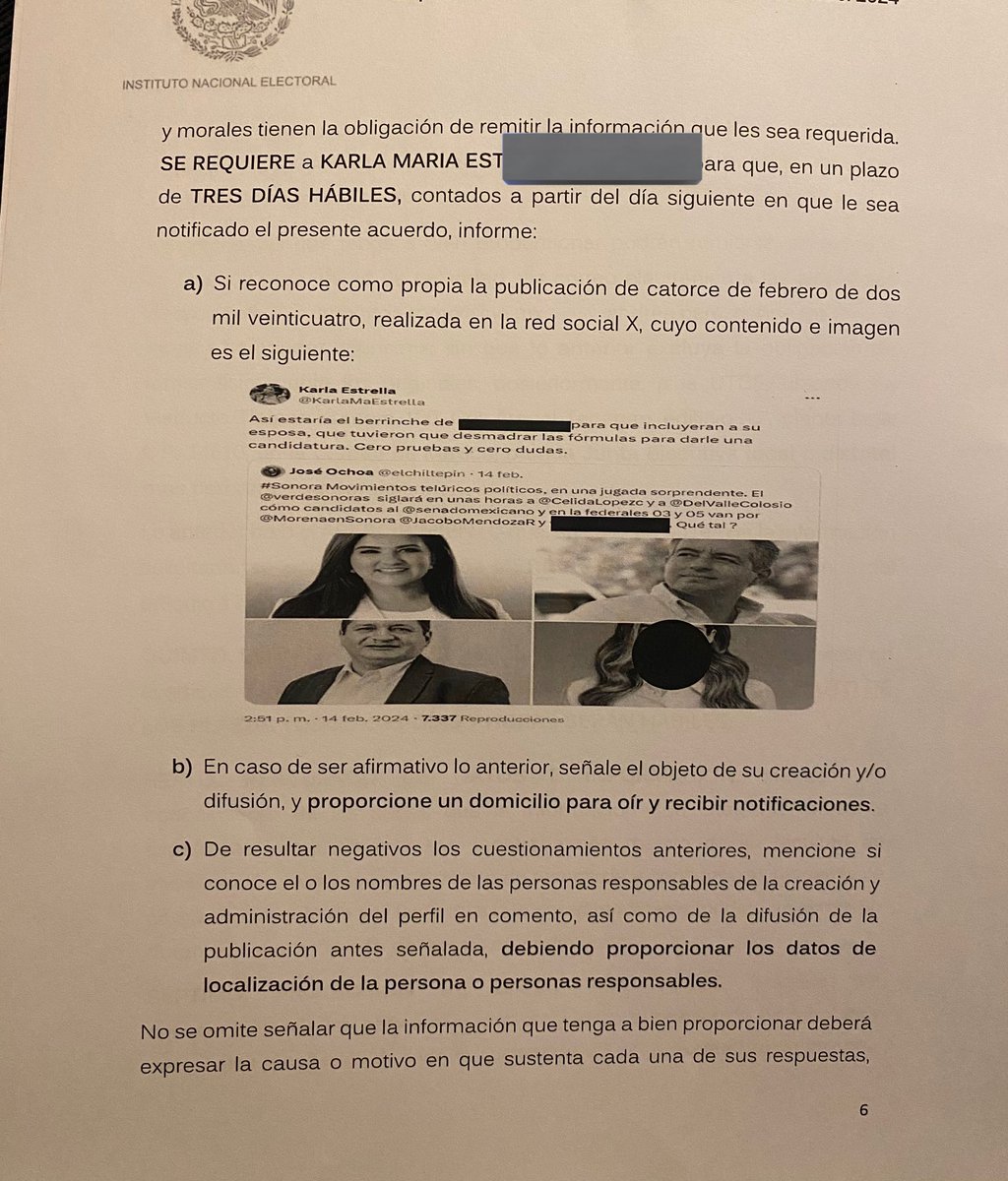 1er Acto: Una ama de casa escribe un Tweet en el qué acusa de Nepotismo a un Diputado Federal de Morena por incluir a su esposa en la boleta Electoral para también ser Diputada Federal.