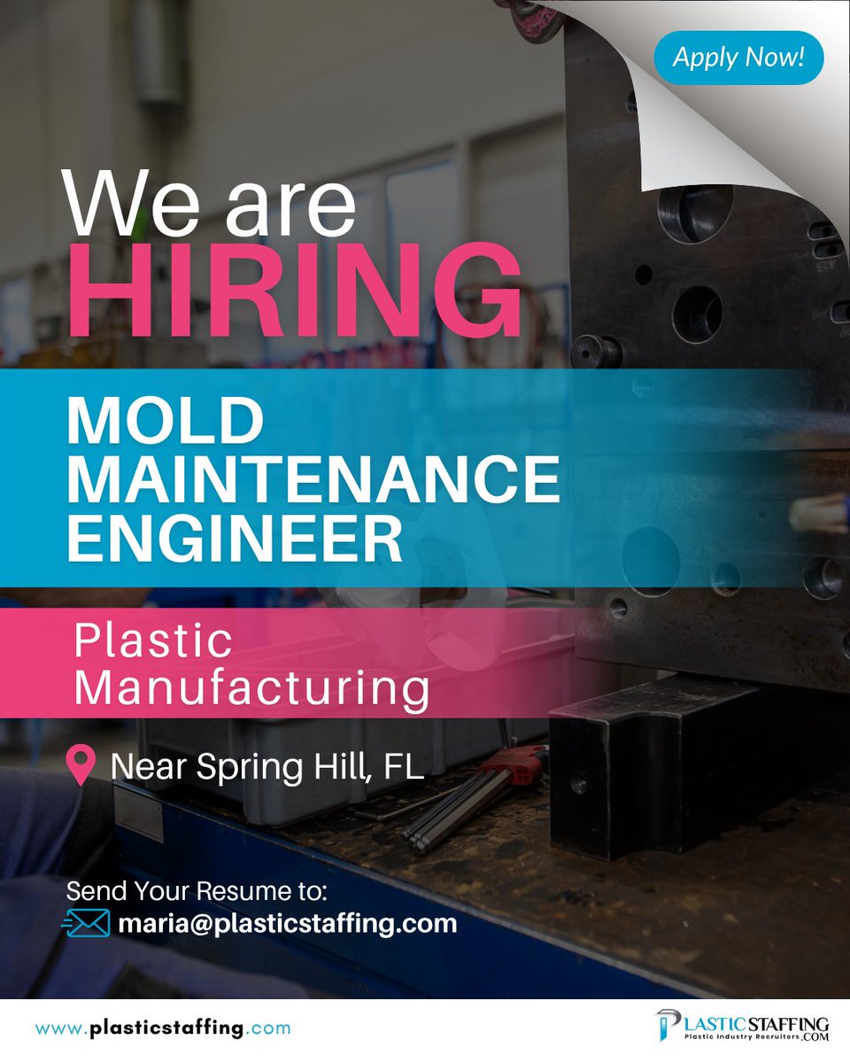 PlasticStaffing's tweet image. 🚨 Job Opening: Mold Maintenance Engineer – Plastic Manufacturing

💼 Full-time | $70K–$120K
🌍 Travel up to 50% | Global supplier coordination

#JobOpening #PlasticManufacturing #MoldMaintenance #ToolingEngineer #ManufacturingCareers #EngineeringJobs #PlasticStaffing